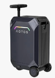 Aotos Smart Rideable luggage-Roller carry-on luggage 22x14x9-TSA, Airline-Approved 22 inch Hardshell, Zipperless Travel Suitcase with Rolling Wheels App Control -Cabin Suitcase for Airport Travel (Grey)