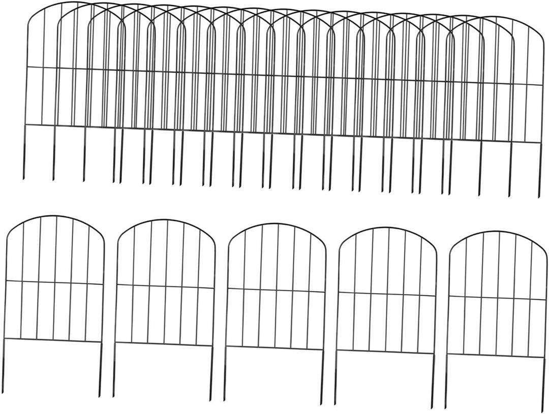 20Pcs Garden Fence Panels Barrier Fences Iron Easy to Use Convenient Garden Fencing Accessories for Farmhouse Outdoor Porch