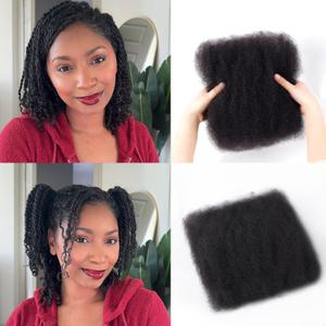 Afro Kinkys Bulk Human Hair -100% Real Human Hair for Mini Twist, Braiding, Loc Extensions & Crochet, Kinky Curly Hair Bundles, Natural Afro Bulk for Dreadlocks(1B, 12Inch) (1B, 12 Inch(Pack of 1))