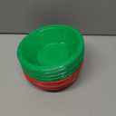 100 Sets Disposable Christmas Plastic Bowls Bulk 17.5 oz Red and Green Christmas Food Serving Bowls Pearl Toothpicks for Xmas Party Favor Supplies Picnic Dessert Candy Snack Fruit Salad Soup