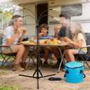 Standing Misters for Outside Patio, 5.3 FT Adjustable Height Misting System with Rechargeable Water Pump & Portable Bucket, No Faucet Needed, Outdoor Cooling Mister for Patio, Backyard, Porch & Lawn