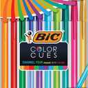 BIC Color Cues Pen Set, 60-Count Pack, Assorted Colors, Fun Color Pens for School Supplies, Includes BIC Cristal Xtra Smooth Ballpoint Pens
