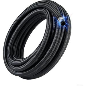 EVIL ENERGY Conductive 6AN PTFE Fuel Line Hose, Antistatic E85 Compatible PTFE Fuel Hose 20FT, AN6 Nylon Braided Hose with 5/16" ID