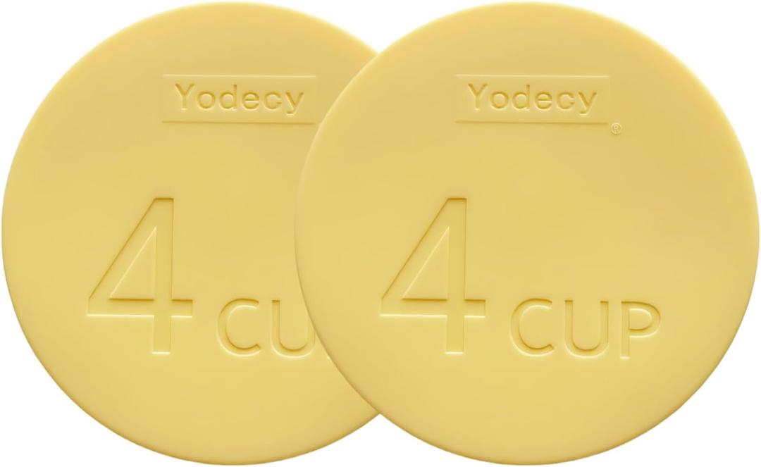 Yodecy Silicone Bowl Lids fit Pyrex Glass Bowls 7201-PC 4 Cup, fit Anchor Hocking Glass Bowls 7201-PC 4 Cup,Replacement Lids(2 Pack Pastel Yellow)