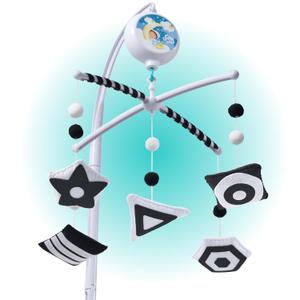 Montessori Mobile Baby for Crib (TINITIGIES) - Black and White Mobile Give Visual Stimulation to Engage Your Newborn - Baby Crib Mobile for Boys & Girls - Baby Mobile for Crib (Geometry)