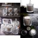 2 Pack Qtip Holder Thick Glass Apothecary Jars with Lid for Bathroom Decor Storage Organizer for Cotton Swabs, Balls, Pads, Floss Picks, Candy, Jewelry, Clear
