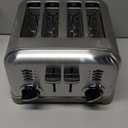 Cuisinart 4 Slice Compact Stainless Steel Toaster with Extra-Wide Slots for Bread, French Toast, Bagels & Pastries, Defrost & Reheat Functions, CPT-180P1, Brushed Stainless, Removable Crumb Tray