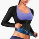 Sauna Suit Shirt For Women Weight Loss Waist Trainer Sweat Vest Workout Fajas Long Sleeve L