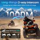 A19S Motorcycle Helmet Bluetooth Headset,2-Way 1KM Intercom,DSP Noise Cancellation,IPX7 Waterproof,BT5.4 Helmet Headphone,Music Sharing Dual Phone Connect for Harley/Dirt Bike/ATV/Snowmobile