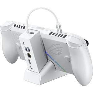 JSAUX Docking Station for ROG Xbox Ally X (2025)/ROG Ally X/ROG Ally/Steam Deck/Legion Go, 6-in-1 Dock with HDMI 4K@120Hz, Gigabit Ethernet, USB A & USB C 3.2 Gen 1, 100W Charging - HB0609 White