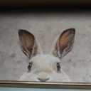 KISSFOX Framed Wall Art Vintage Wall Decor Rabbit Pictures Easter Bunny Canvas Art Rustic Animal Paintings Retro Artwork For Bedroom Living Room Kitchen, Easter Bunny, Framed, 24"L x 16"W