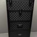 Stagiant Rolling Makeup Case with Drawers Cosmetology Case on Wheels 4 IN 1 Makeup Case 3 Drawers with Foot Stand Spring-release Mechanism Rolling Make Up Organizer for Artist Salon Nail Teach Trunk