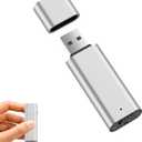 Voice Recorder 64GB Digital Voice Activated Recorder USB Recording Device with Noise Reduction 750Hrs Rechargeable Small Pocket Audio Recording Devices for Lectures, Meeting, Class (Silver)