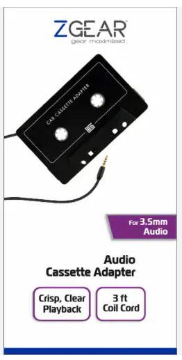 ZGEAR Audio Cassette Adapter for 3.5mm Audio with 3-Ft Cord