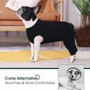 Kuoser Dog Surgery Suit Female Spay Male Neuter, Dog Leg Sleeve to Stop Licking Soft Dog Onesie for Abdominal Wound, Dog Recovery Suit Rear Leg Sleeves Pet Elbow Brace Protector Dog Pants, Black XL
