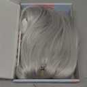 Gray White Wig with Bangs for Women 24 Inch Long Straight silver Wigs Synthetic Heat Resistant Wig for Daily Party Use