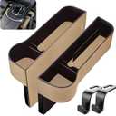 Car Seat Gap Filler Organizer, Multifunctional Car Seat Organizer, Car Seat Organizer, Car Accessories with Car Seat Storage Organizer (Beige)