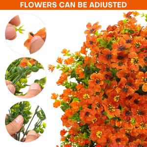 2 x 16 Bundles Artificial Mums for Outdoors Garden Home Decoration Fake Mums Decoration UV Resistant Lifelike Faux Silk Daisy for Outside Home Planter Front Porch Patio Thanksgiving Decor Thanksgiving