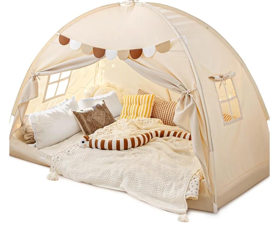 Sherilyn Full Size Bed Canopy Toddler Bed Tents for Kids Dream Tent on Bunk Bed Privacy Space Blackout Sleeping Playhouse Tents Indoor Portable Drafty House for Boys Girl Birthday Gift