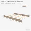 Evolur Stilnovo Mid Century Convertible Crib Wooden Full Size Bed Rail I Lasting Quality, Windsor Oak Grey