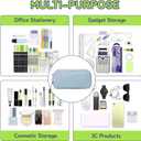 2 x Della Gao Pencil Case Large Capacity Pencil Pouch for Adults (Light Blue)