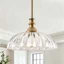 Gold Glass Chandelier Ceiling Light Farmhouse Pendant Fixture E26