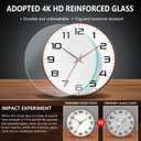 Woodgrain Wall Clocks Battery Operated 12 Inch, Large Easy-to-Read Silent Digital Wall Clock, Non Ticking Modern Vintage Analog Clock for Bedroom Living Room Bathroom Kitchen Office Gym,Brown