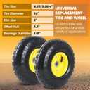 AR-PRO (2 Pack) 4.10/3.50-4 Tire and Wheel, Replacement 10-Inch Pneumatic Tire with 5/8" Bearings and 2.2" Offset Hub, Compatible with Hand Truck, Wheelbarrow, Wagon, Gorilla Carts