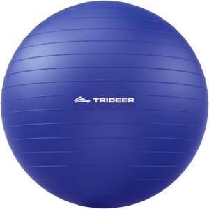 Trideer Extra Thick Yoga Ball Exercise Ball, 5 Sizes Gym Ball, Heavy Duty Ball Chair for Balance, Stability, Pregnancy, Quick Pump Included (Purple), Large