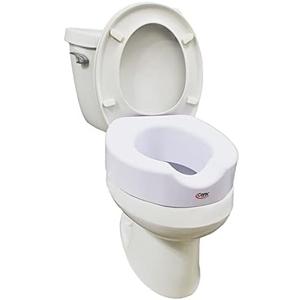 Carex Toilet Seat Riser With Quick-Lock, Raised Toilet Seat Adds 4 Inches of Height to Toilet - Toilet Seat Lifter With 300 Pound Weight Capacity, Slip-Resistant