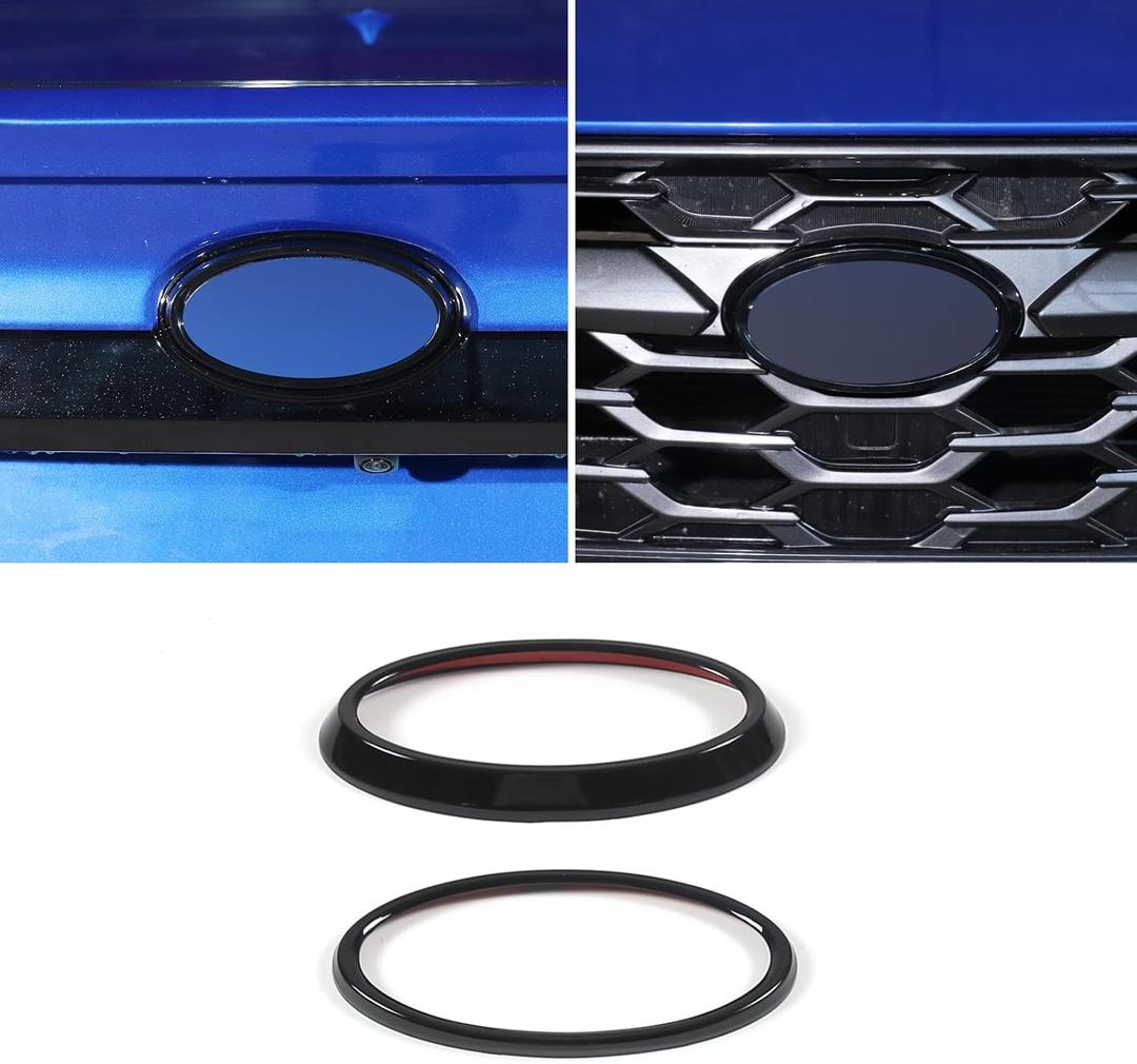 Rear and Front Emblems Trim Ring Cover Compatible with Subaru WRX 2022-2025, Front Hood Rear Trunk Emblem Logo Decorative Accessories (Glossy Black)