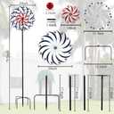 DREAMYSOUL Large Wind Spinners 20" Dia, Metal Patriotic Wind Sculpture Spinner Yard Art for Outdoor Garden Patio Decor
