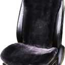 Dotesy 2 Packs Genuine Australia Sheepskin Auto Front Seat Cushion Natural Wool Car Seat Cover Protector Pad Soft Warm Winter Universal for Women Office Chair Car Dcor (Charcoal Gray)