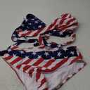 TASHEHE Women's Bikini Set High Waisted Twist Swimsuit Colorblock Halter Two Piece Bathing Suit (Large, 432 / American Flag / 4th of July)