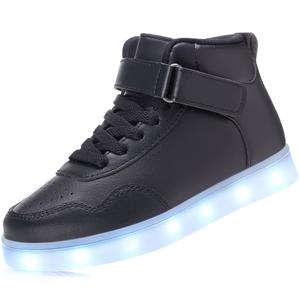 APTESOL Kids LED Light Up Shoes, USB Rechargeable High-Top Sneakers, Lightweight Breathable Cool Glowing Luminous Shoes for Christmas Party Halloween Back-to-School Gifts, Size 31