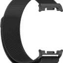 Bands Compatible with Samsung Galaxy Watch 8 40mm/44mm/Classic 46mm 2025, Magnetic Milanese Loop Mesh Metal Stainless Steel Replacement Wristband for Men Women (Black)