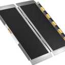 3FT Portable Wheelchair Ramp, Aluminum Folding Handicap Ramp with Handle, Threshold Wheel Chair Ramp for Home Steps, Stairs, Entry, Curbs, Doorways, Non-Skid, Mobility Scooter Compatibility
