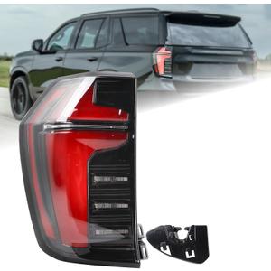 Red Trim LED Tail Light Rear Lamp Assembly Compatible for 2025 Chevy Suburban Tahoe Left Driver Side 85050856 85742164