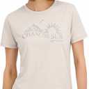 Spyder Women's Metallic Sun Graphic Short Sleeve Tee T-Shirt (Beige, M)