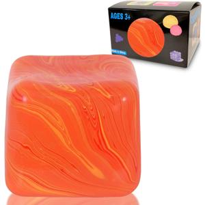 Squishy Ice Cube Fidget Toy, Sugar Ball Stress Cube for Kids Adults, Soft Squishies Stress Relief Sensory Toy for Autism, Classroom Prize Toy Party Favor