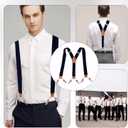 Leather Suspenders, Adjustable Dress Suspenders for Men, for dress pants Jeans Wedding Groomsmen, Adjustable X Back Strap with Swivel Hooks, Stylish and Functional.