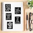 61PCS Black Inspirational Positive Quote Vinyl Sticker for Vision Board Supplies Waterproof, Motivational Decals for Water Bottle, Car, Skateboard, Laptop, Luggage