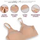 Seamless Padded Bralette - Wireless Full Coverage Bra, Adjustable Straps, V-Neck Comfort for Everyday Wear (L)