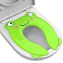Portable Potty Seat for Toddler Travel - Foldable Non-Slip Potty Training Toilet Seat Cover for Boys Girls, Baby Kids with Drawstring Bag (Green Frog)
