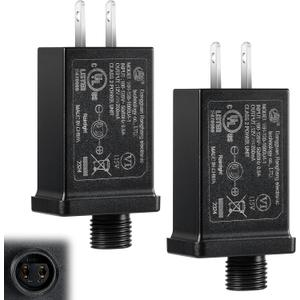 2 PCS LED Transformer Replacement,24V 0.2A Class 2 Power Supply, Low Voltage Transformer US Plug for Halloween/Thanksgiving/Christmas String Light