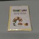 4 x CRTURUNIQ Funny Mushroom Thank You Card  Cute Thank You Very Mush Pun Design, 5x7 Inch Folded Cottagecore Greeting Note Card for Teacher, Baby Shower or Friend, Thick Cardstock with Envelope