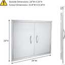 JIE JIN 24" W X 24" H Outdoor Kitchen Doors Double Doors Thickened 304 Brushed Stainless Steel BBQ Access Door BBQ Island Doors Outdoor Kitchen Accessories Door for Outdoor Kitchen BBQ Island