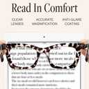 CCVOO Stylish Reading Glasses for Women, Stylish Eyeglasses, Blue Light Readers, Cheaters
