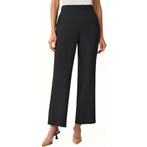 Kasper Women's Pull on Elastic Back Trouser, Small, Black 