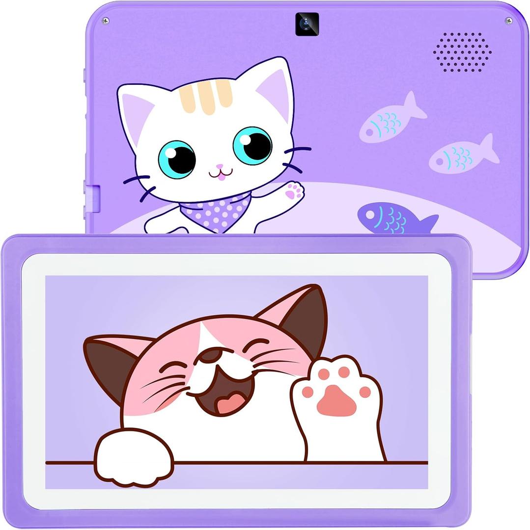 Kids Tablet 7 Tablets for Kids with Parental Control, WIFI Childrens Tablets for Toddlers with Plenty of Offline Child learning Apps Pre-installed, Toddler Tablet 3-7 Years Boy Girls GiftPurple)